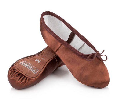 Freed Satin Full Sole Ballet Shoe Brown