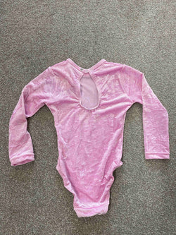 Agiva Long Sleeve Crushed Velour Leotard
