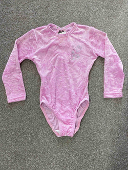 Agiva Long Sleeve Crushed Velour Leotard