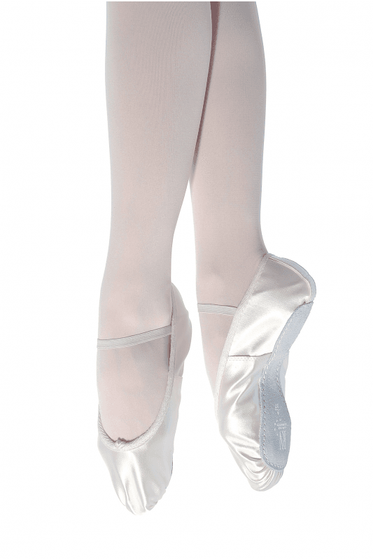 Ivory satin ballet shoes sales
